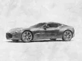 aston martin one 77 sketch style automotive illustration