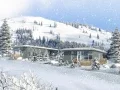 red mountain sky resort cabin winter rendering