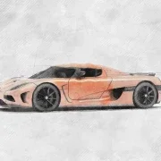 koenigsegg agera sketch style automotive illustration