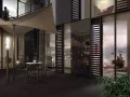 condominium patio night rendering