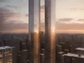 ai twin tower sunset