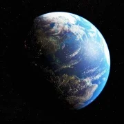 big blue earth 3d rendering