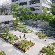 ai urban plaza raised gardens